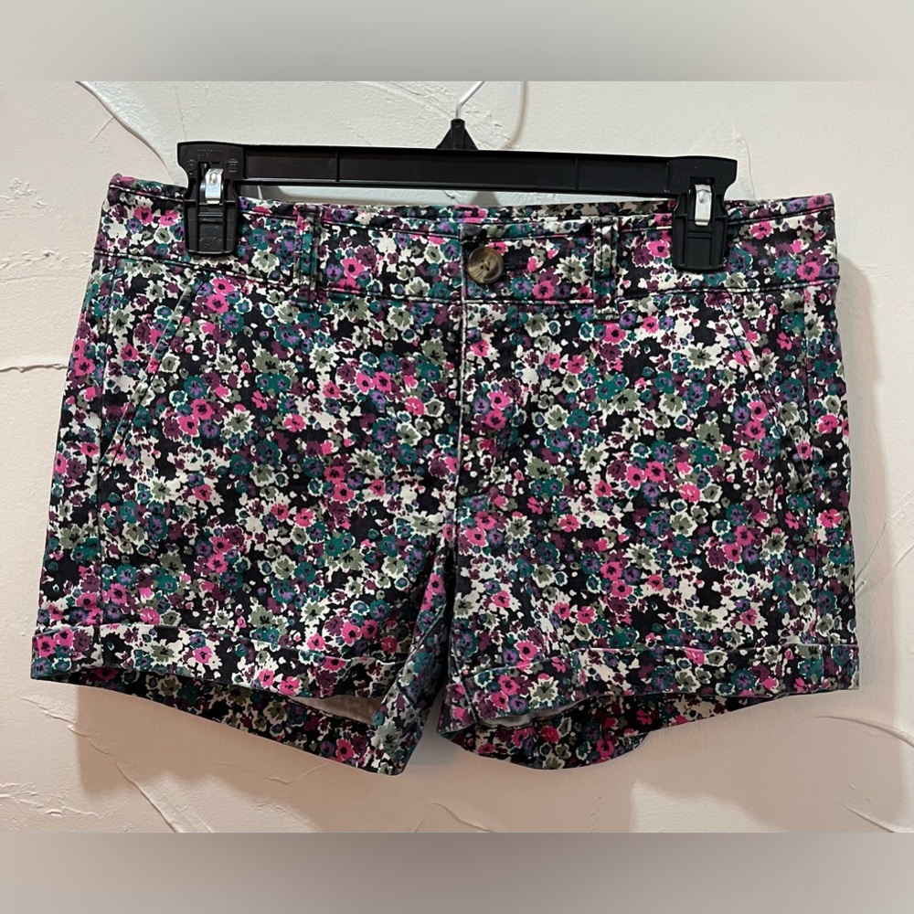 AEO FLORAL MIDI Twill Shorts SZ 6